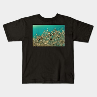 Turquoise Dandelion Drops Kids T-Shirt